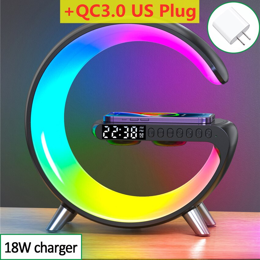 Intelligent LED Lamp with Bluetooth Speaker and Wireless Charger