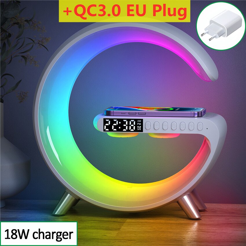 Intelligent LED Lamp with Bluetooth Speaker and Wireless Charger